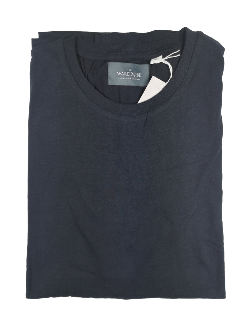 The Wardrobe Short Sleeve T-Shirt Navy Blue Organic Cotton