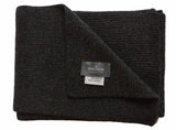 The Wardrobe Scarf Charcoal Grey Pure knitted cashmere