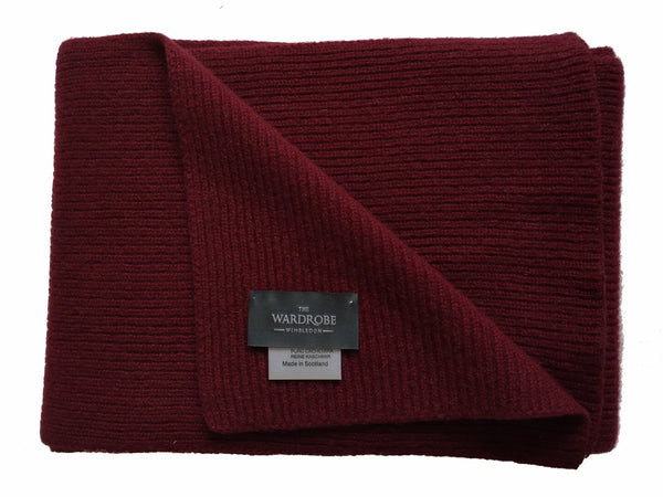 The Wardrobe Scarf Burgundy Pure knitted cashmere PRE-ORDER