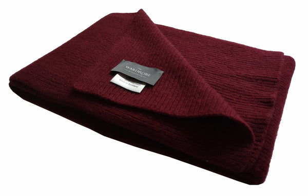 The Wardrobe Scarf Burgundy Pure knitted cashmere PRE-ORDER