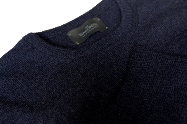 The Wardrobe Sweater Blue heather, crew neck, pure lambswool