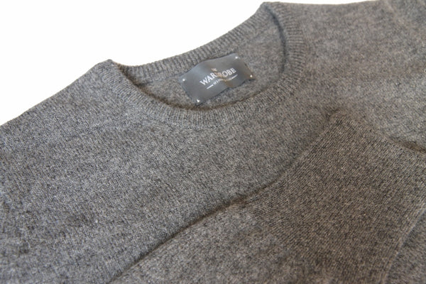 The Wardrobe Sweater, Grey, crew neck, pure lambswool