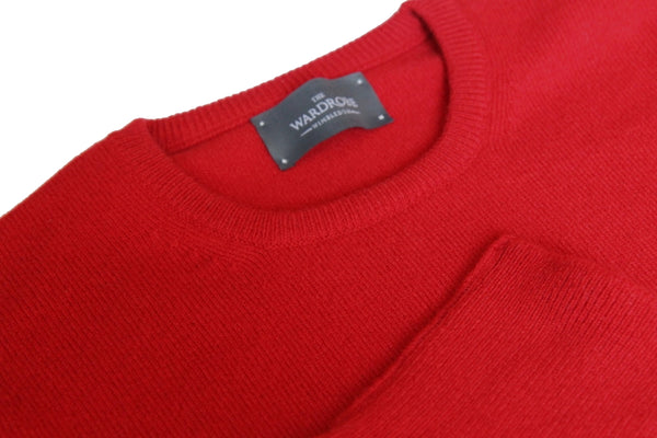 The Wardrobe Sweater, Cardinal Red, crew neck, pure lambswool