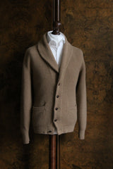 The Wardrobe Sweater Natural Camel Shawl Collar, Cardigan Pure camelhair