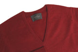 The Wardrobe Sweater, Poppy red, v neck, pure lambswool