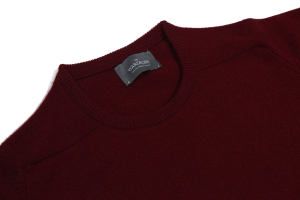 The Wardrobe Sweater: Bordeaux Crew neck, pure lambswool