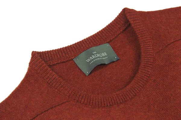 The Wardrobe Sweater: Burnt Orange Crew neck, pure lambswool
