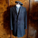 The Wardrobe Coat, Charcoal Twill, 3-Button Loro Piana wool