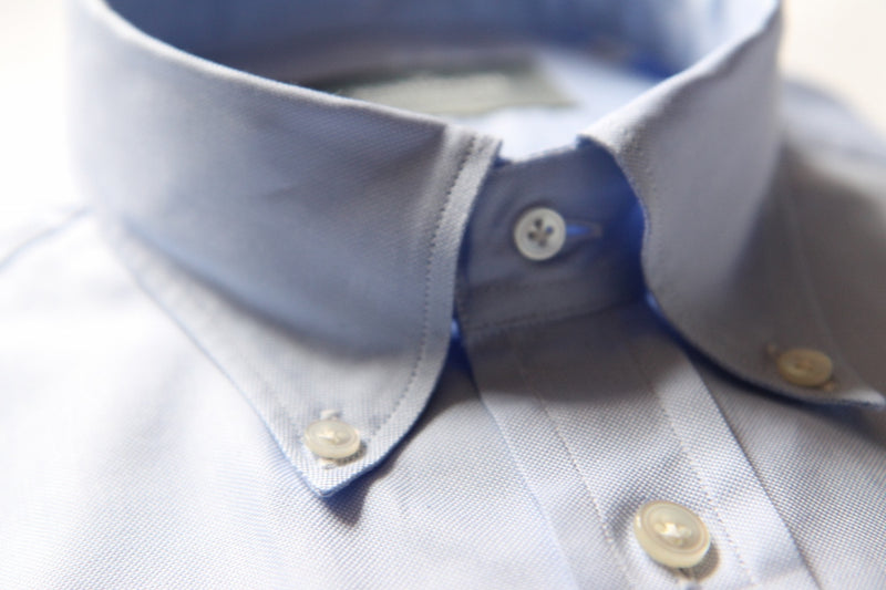 The Wardrobe Dress Shirt Blue button down collar Thomas Mason oxford cotton