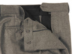The Wardrobe Trousers: Light Charcoal Flat front VBC Wool Doeskin Flannel