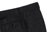 The Wardrobe Trousers: Dark Charcoal Flat front VBC Wool Doeskin Flannel