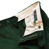 The Wardrobe Trousers, Bottle Green, Flat Front, Cotton Corduroy
