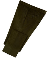 The Wardrobe Trousers, Olive , Flat Front, Cotton Corduroy