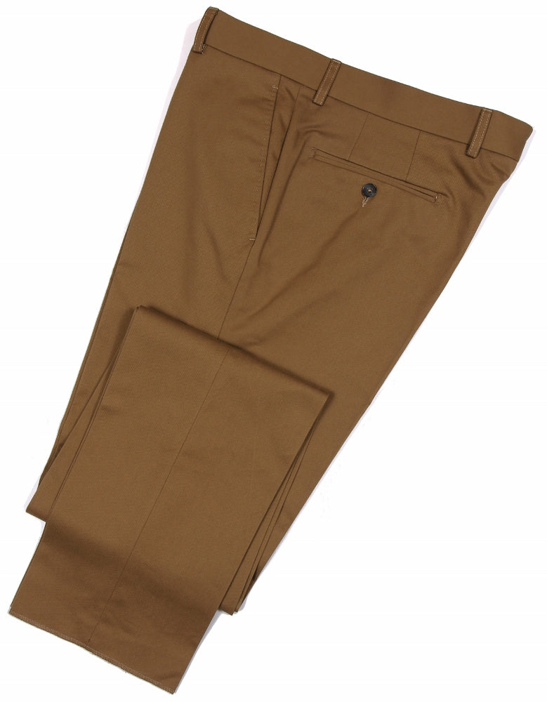 The Wardrobe Trousers, Khaki , Flat Front, Cotton Twill