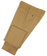 The Wardrobe Trousers, Yellowish beige , Flat Front, Cotton Twill