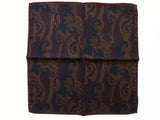 Zegna Pochette: Muted brown & olive paisley, pure silk