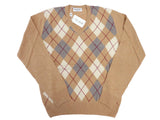 Pal Zileri Sweater: Tan, Cream & Grey Argyle