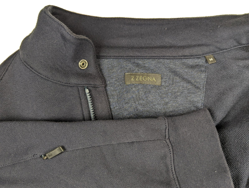 Z Zegna M Navy Zip Sweatshirt